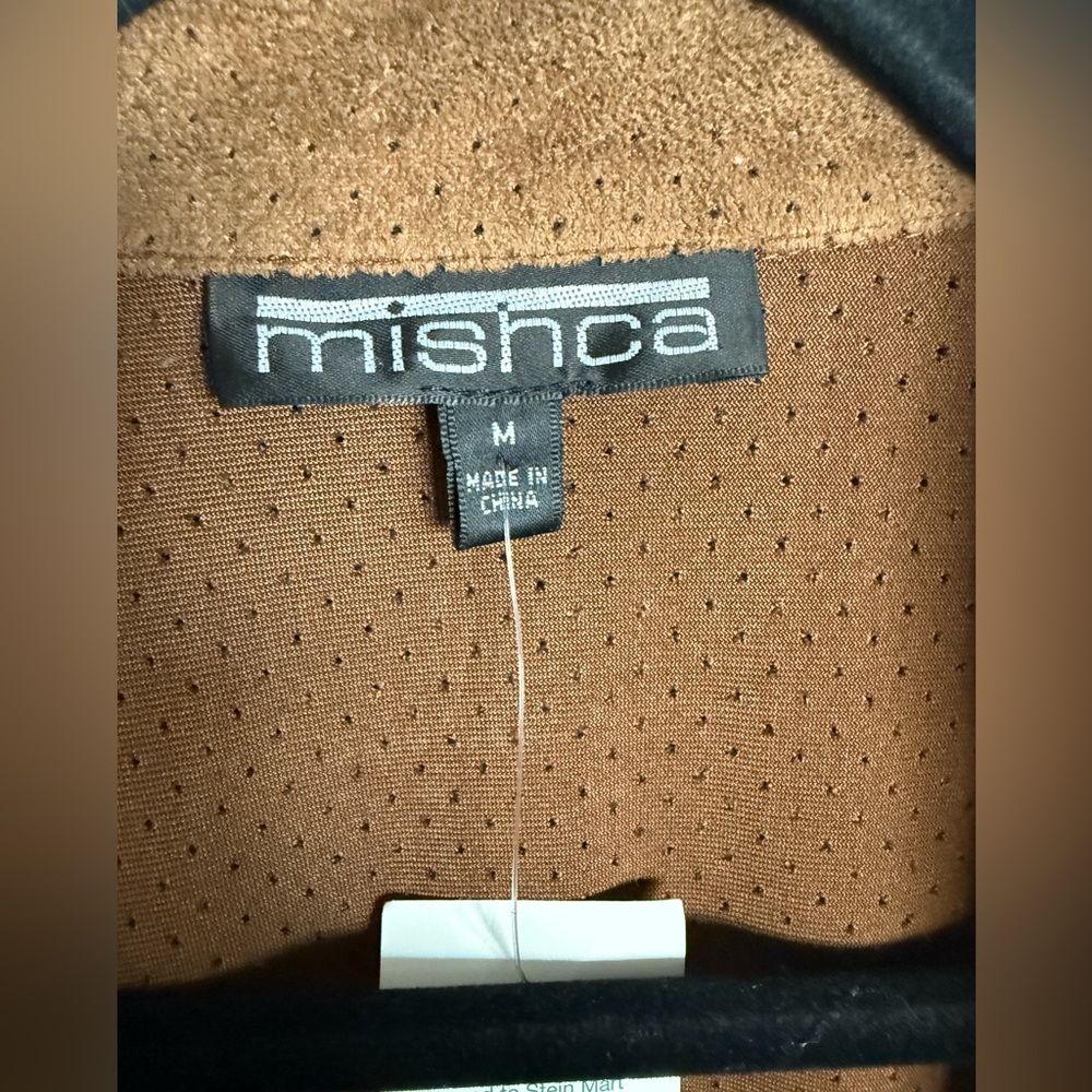 MISHCA Vtg Perforated Ultrasuede Tie-Front Jacket - NEW w/ Tags - Medium - Picture 4 of 7